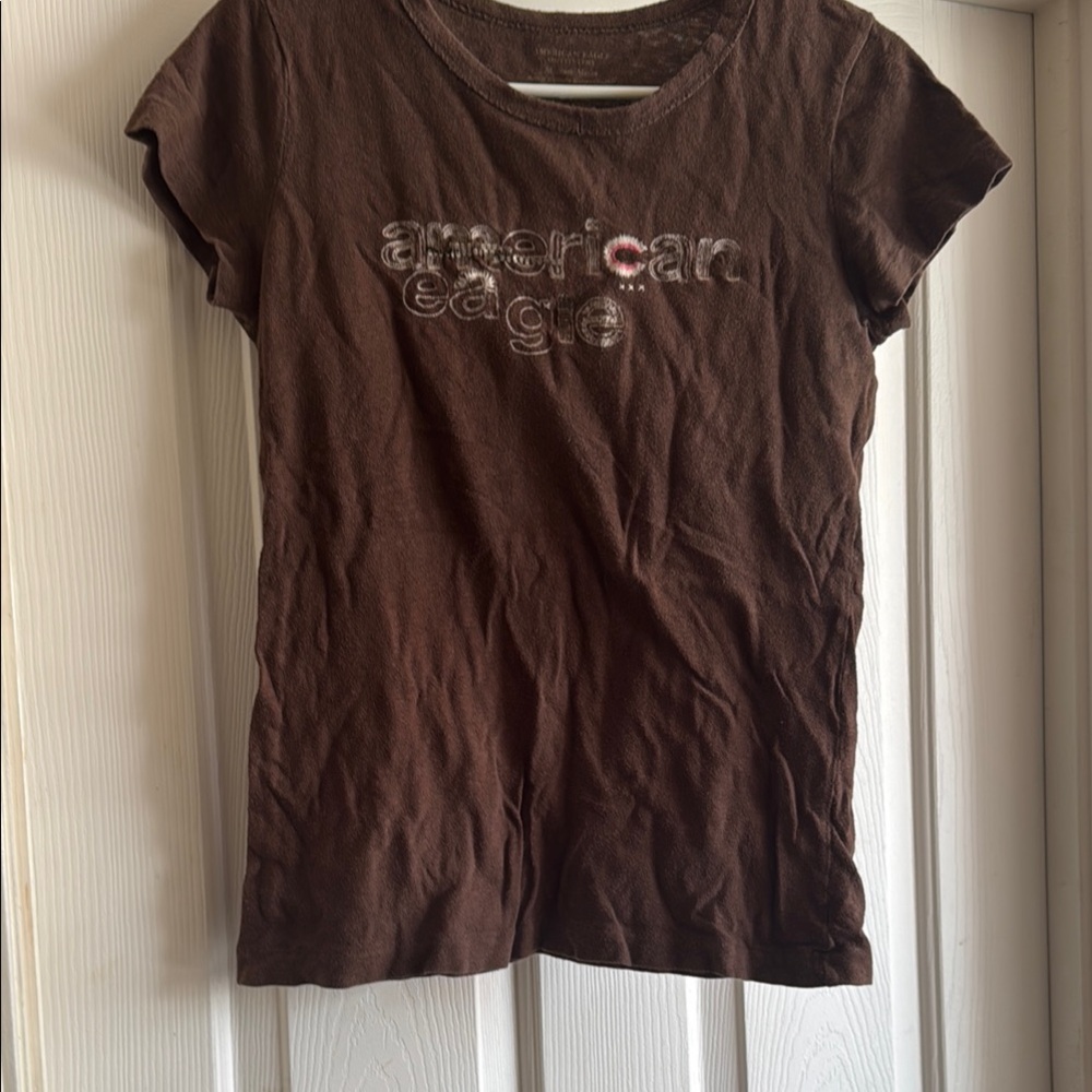 American Eagle Outfitters Brown Short Sleeve Tee